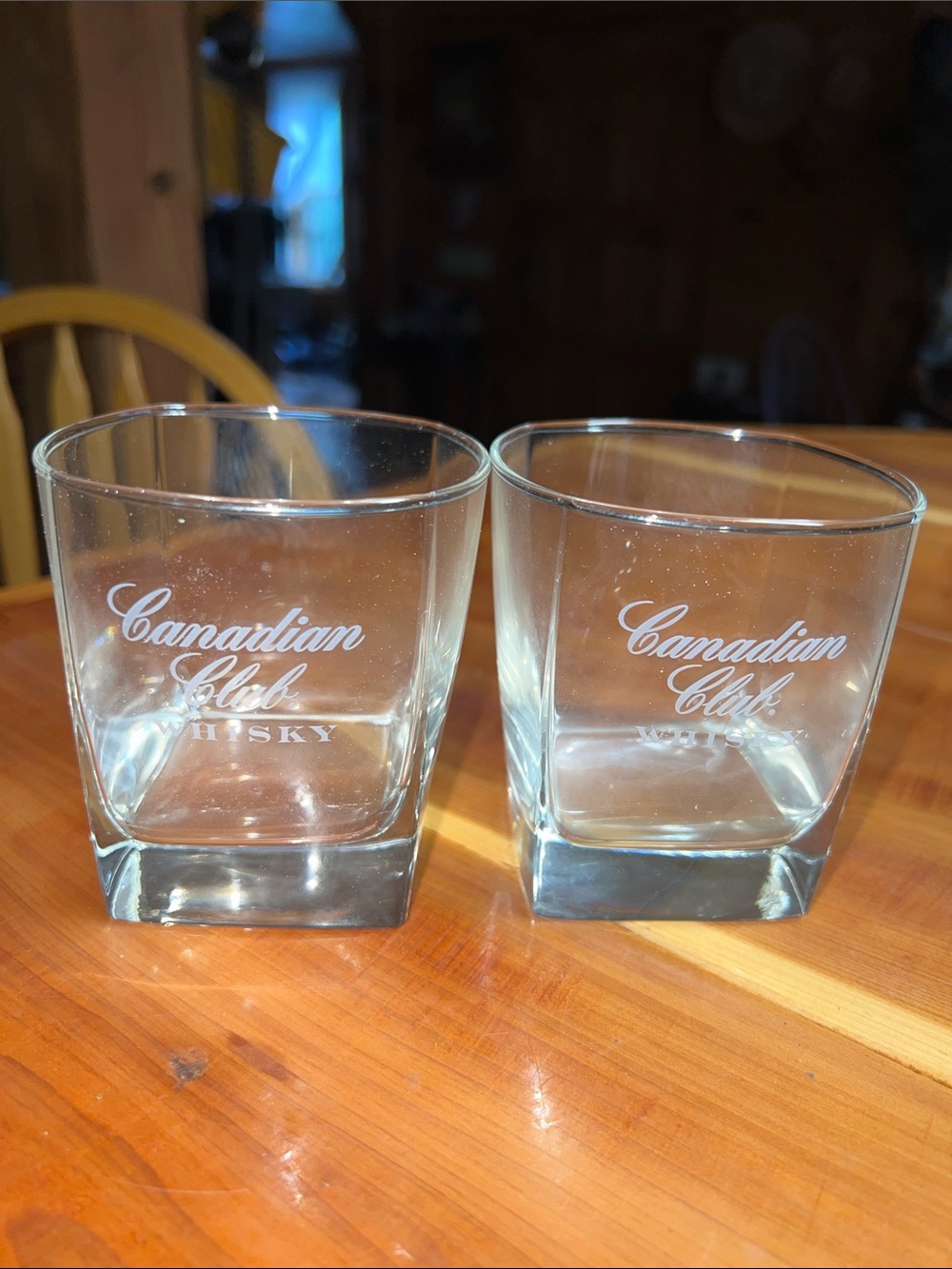 Vintage Canadian Club Clear Whiskey Glasses – Set of 2